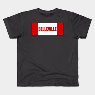 Belleville City in Canadian Flag Colors Kids T-Shirt